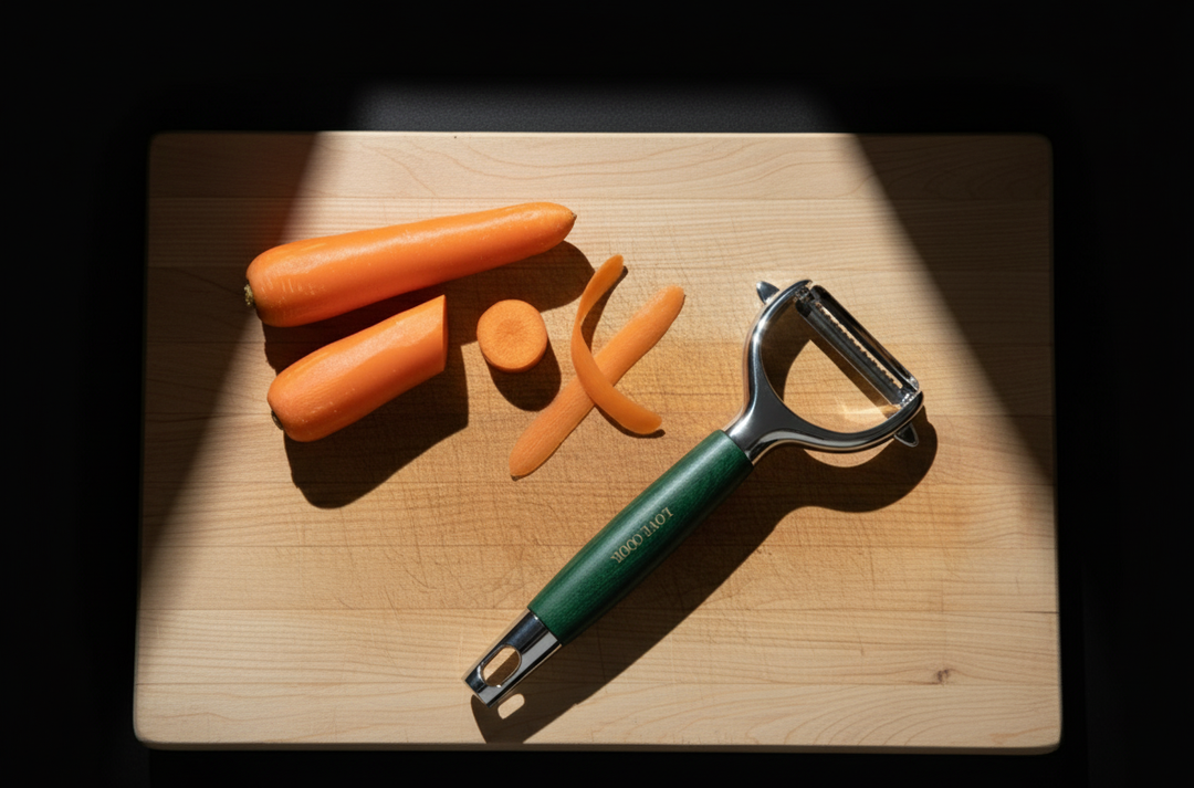 Stainless Steel Vegetable Peeler with Wooden Handle