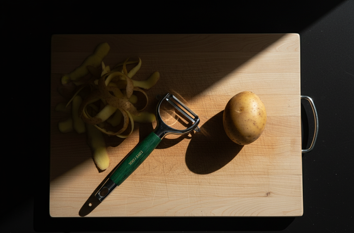 Stainless Steel Vegetable Peeler with Wooden Handle