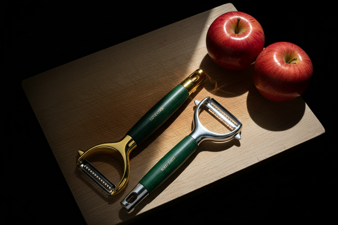 Stainless Steel Vegetable Peeler with Wooden Handle
