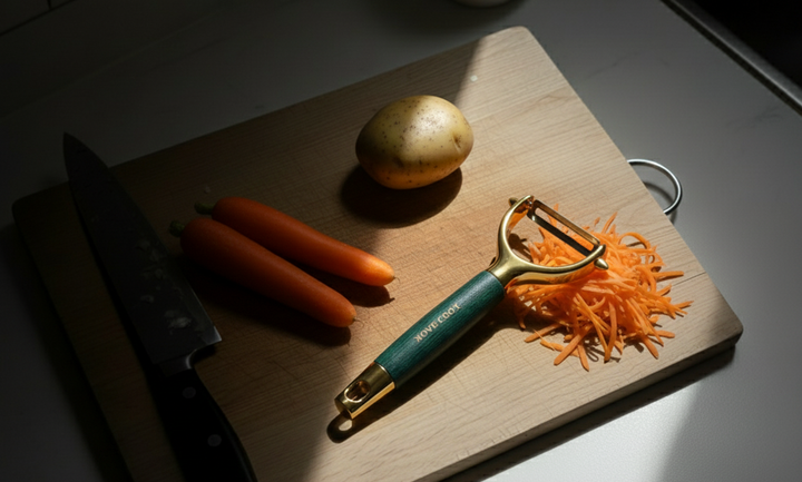 Stainless Steel Vegetable Peeler with Wooden Handle