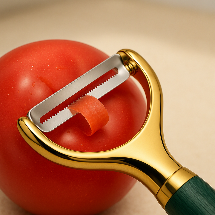 Stainless Steel Vegetable Peeler with Wooden Handle