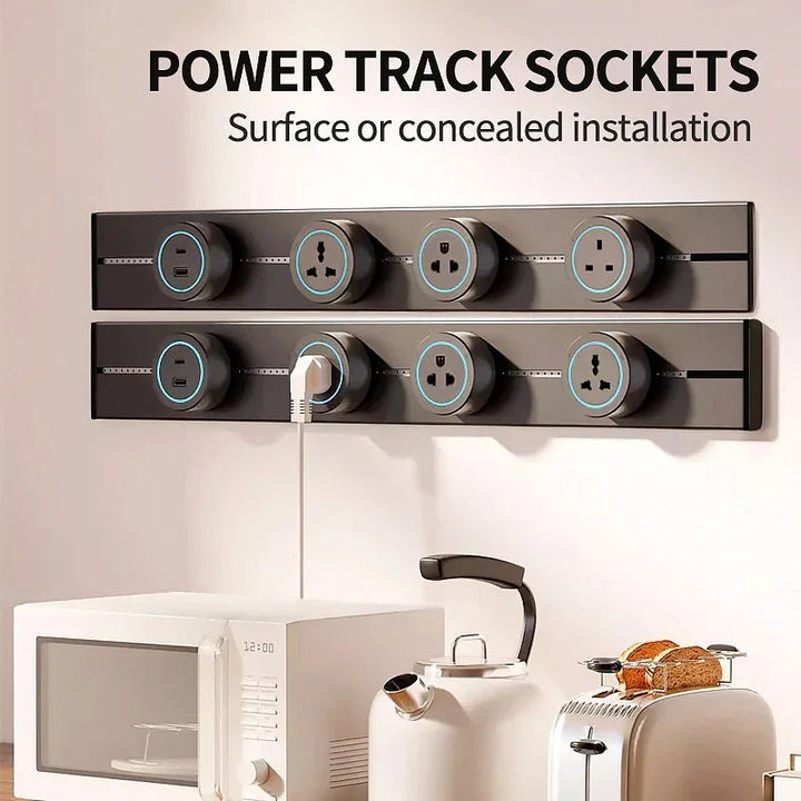 Hidden Wall Socket Power Rail - Rain Bown Home